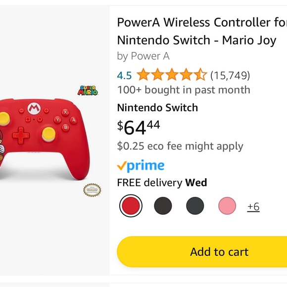 PowerA Wireless Controller for Nintendo Switch - Mario Joy - Picture 5 of 5